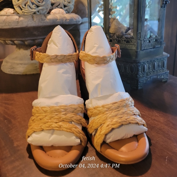 Andre Assous Milena Espadrille Wedge Sandal Designer Celebrity Luxury Leather 23 - Picture 9 of 13